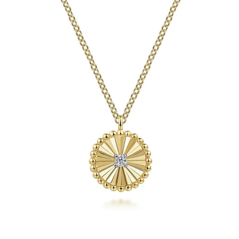 Gabriel & Co. 14k Yellow Gold Bujukan Diamond Pendant Necklace