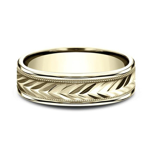 14K Yellow Gold Band With Harvest Ceneter