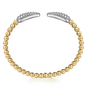 Gabriel & Co. 14k Yellow Gold Bujukan Diamond Split Bangle Bracelet - .75cttw