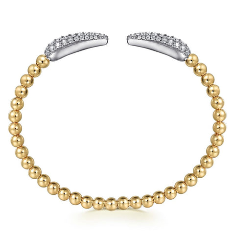 Gabriel & Co. 14k Yellow Gold Bujukan Diamond Split Bangle Bracelet - .75cttw