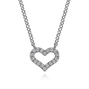 Gabriel & Co 14k White Gold Diamond Heart Pendant Necklace -.07cttw