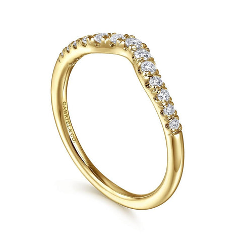 gabriel & Co. 14k Yellow Gold Contour Diamond Band - .24cttw