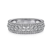 Gabriel & Co. 14k White Gold Wide Diamond Band - 1.11cttw