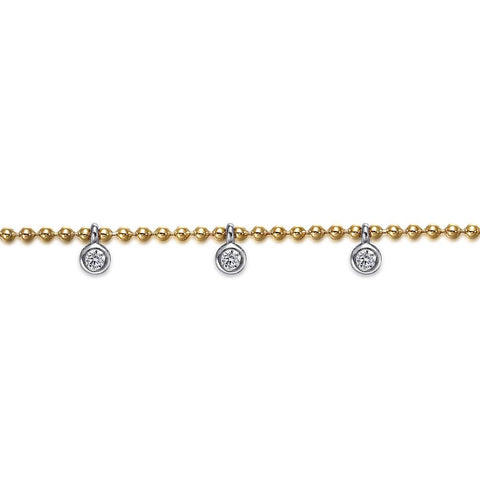 Gabriel & Co. 14k Yellow Gold Bujukan White Sapphire Station Bracelet