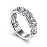 Gabriel & Co. 14k White Gold Wide Diamond Band - 1.11cttw