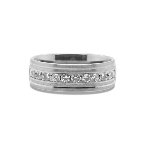 Platinum & Diamond Men's Band - 1.20cttw