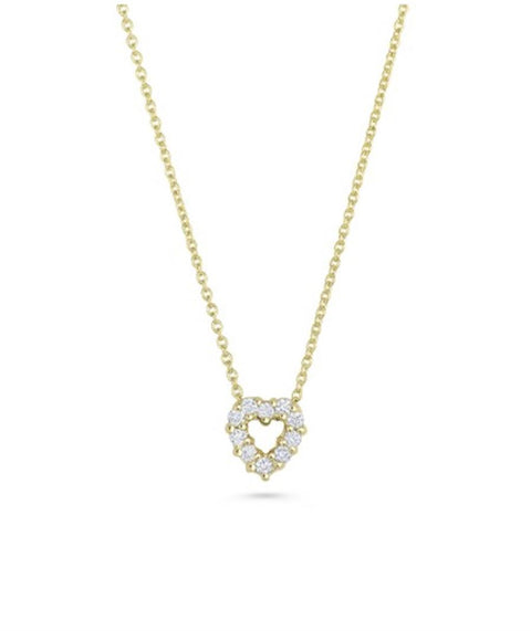 Roberto Coin 18k Yellow Gold Tiny Treasures Ruby & Diamond Heart Necklace