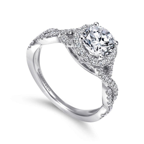 Gabriel & Co. Marissa - 14K White Gold Round Halo Diamond Engagement Ring
