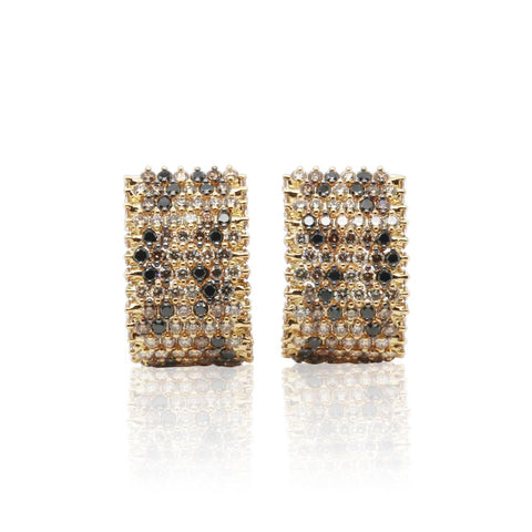 18k Yellow Gold Roberto Coin Diamond & Sapphire Earrings
