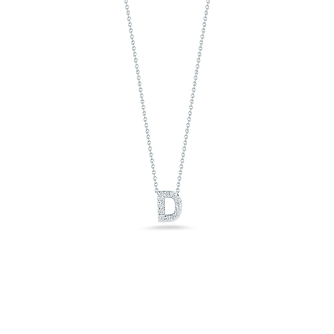 Roberto Coin Tiny Treasures Initial "D" Necklace - .06cttw