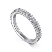 14K White Gold Double Row Diamond Band - .32cttw