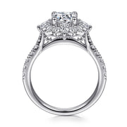 Gabriel & Co Astor - Unique 14K White Gold Round Halo Diamond Engagement Ring