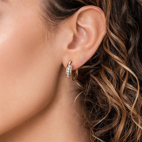 Gabriel & Co. 14k Yellow Gold Diamond Hoop Earrings - .30cttw