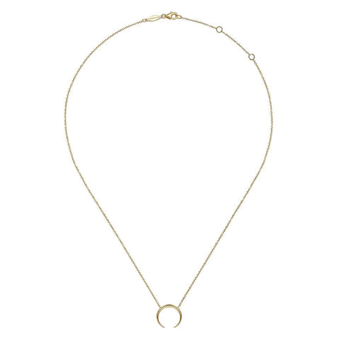 Gabriel & Co 14K Yellow Gold Crescent Moon Pendant Necklace