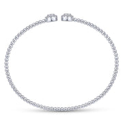 Gabriel & Co. 14k White Gold Bujukan Split Cuff Bangle - .30cttw