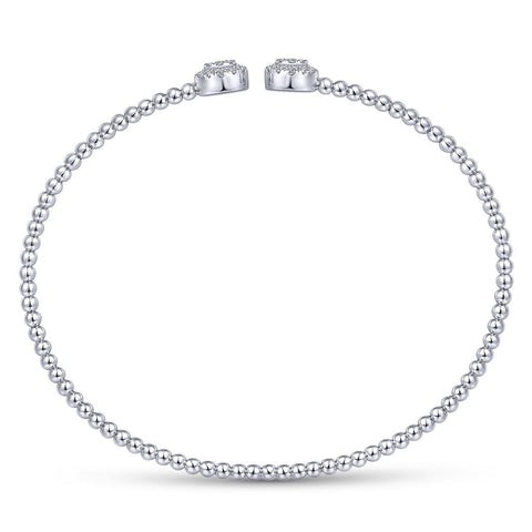 Gabriel & Co. 14k White Gold Bujukan Split Cuff Bangle - .30cttw