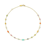 Ippolita Rock Candy Short Gelato Necklace in 18K Gold Summer Rainbow 16-18"