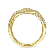 Gabriel & Co. 14k Yellow Gold Layered Diamond Grid Ring - .50cttw