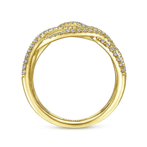 Gabriel & Co. 14k Yellow Gold Layered Diamond Grid Ring - .50cttw