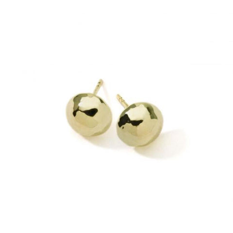 Ippolita Classico Small Hammered Pinball Stud Earrings in 18K Gold