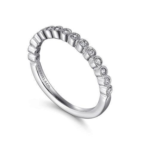 Gabriel & Co. 14k White Gold Bezel Set Diamond Band
