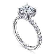 Gabriel & Co. Talisa -14K White Gold Round Hidden Halo Diamond Engagement Ring