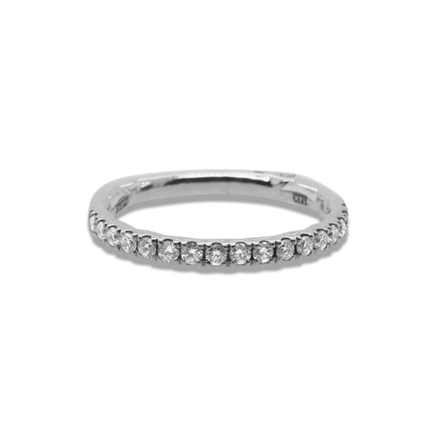 14k White Gold Intricate Delicate Quilted Anniversary Band