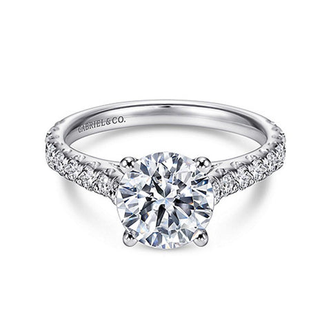Gabriel & Co Luciole - 14K White Gold Round Diamond Engagement Ring