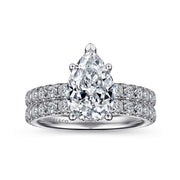 Gabriel & Co. Alina - 14K White Gold Hidden Halo Pear Shape Diamond Engagement Setting