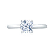 14k White Gold Diamond Solitaire Engagement Ring Mounting