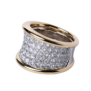 14k Yellow and White Gold Pave Diamond Ring - 2.88cttw