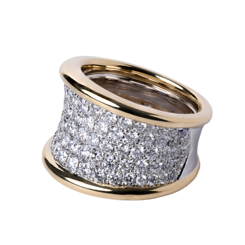 14k Yellow and White Gold Pave Diamond Ring - 2.88cttw