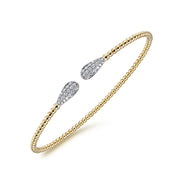 Gabriel & Co. 14K Yellow Gold Bujukan Diamond Teardrop Bangle
