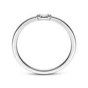 Gabriel & Co. 14k White Gold Bar Set Baguette Diamond Ring