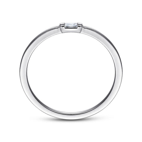 Gabriel & Co. 14k White Gold Bar Set Baguette Diamond Ring