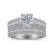 Gabriel & Co Terina - 14K White Gold Wide Band Round Diamond Channel Set Engagement Ring