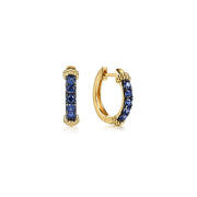 Gabriel & Co. 14k Yellow Gold Blue Sapphire Huggie Hoop Earrings - .46cttw