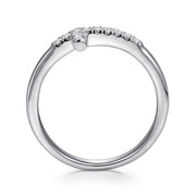 Gabriel & Co. 14k White Gold Diamond Cross Ring - .14cttw