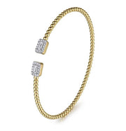 Gabriel & Co 14k Yellow Gold Baguette Diamond Bujukan Open Cuff Bracelet -.32cttw