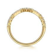 Gabriel & Co. 14k Yellow Gold Alternating Diamond Ring - .23cttw
