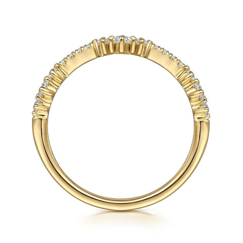 Gabriel & Co. 14k Yellow Gold Alternating Diamond Ring - .23cttw