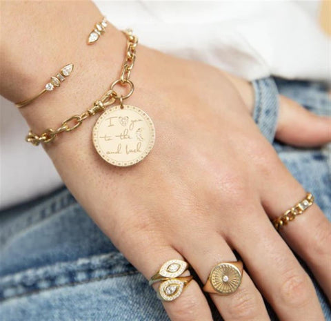 Zoe Chicco 14k Yellow Gold Marquise Diamond Halo Signet Ring - .28cttw