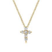 Gabriel & Co. 14k Yellow Gold Diamond Cross Necklace - .23cttw