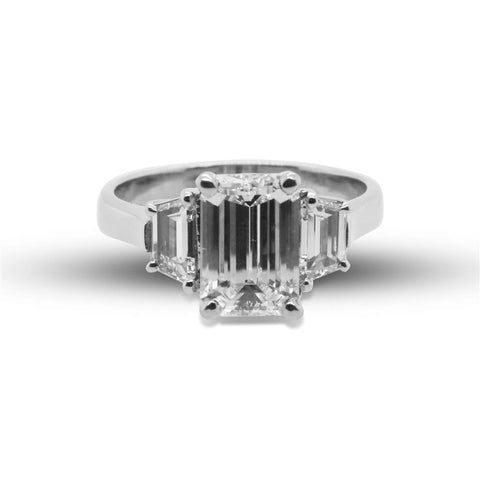 Jewelers Trade Shop Platinum Three Stone Diamond Ring