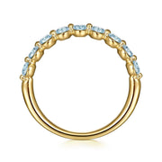 Gabriel & Co. 14k Yellow Gold Swiss Blue Topaz Stackable Ring