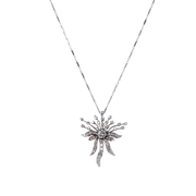 14k White Gold Diamond Starburst Pendant