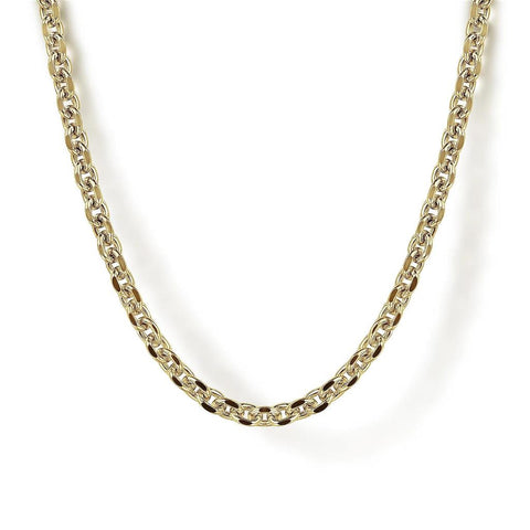 Gabriel & Co. 22 Inch 14K Yellow Gold Mens Link Chain Necklace