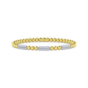 Gabriel & Co. 14k Yellow Gold Bujukan Beaded & Diamond Station Bracelet - .53cttw