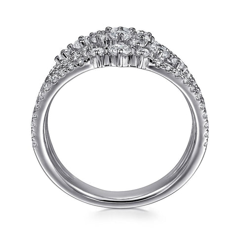 Gabriel & Co. 14k White Gold Wide Diamond Ring - 1.26cttw