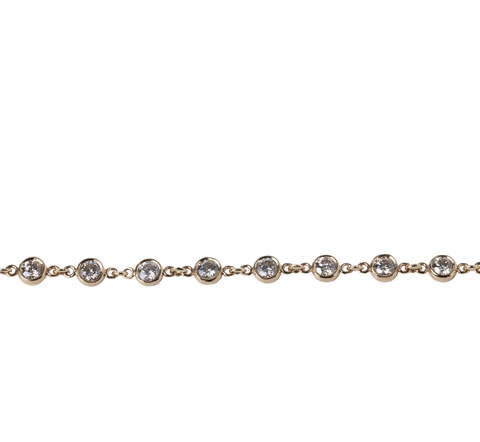 14k Yellow Gold Bezel Set Diamond Paperclip Bracelet - 1.55cttw